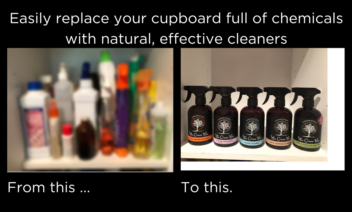 Wild Organic Wash natural cleaners contain no harmful chemicals