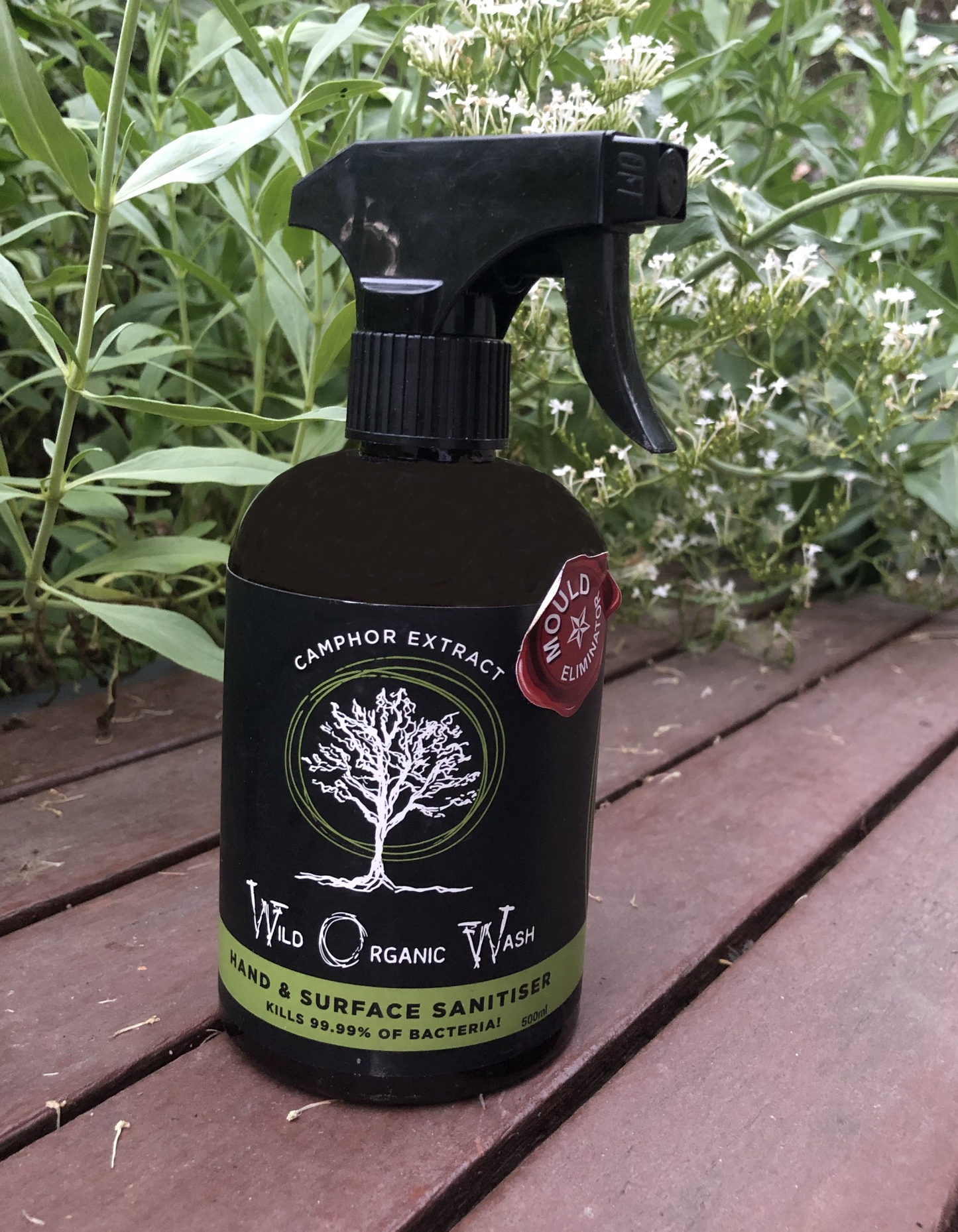 Wild Organic Wash hand & surface sanitiser kills mould dead